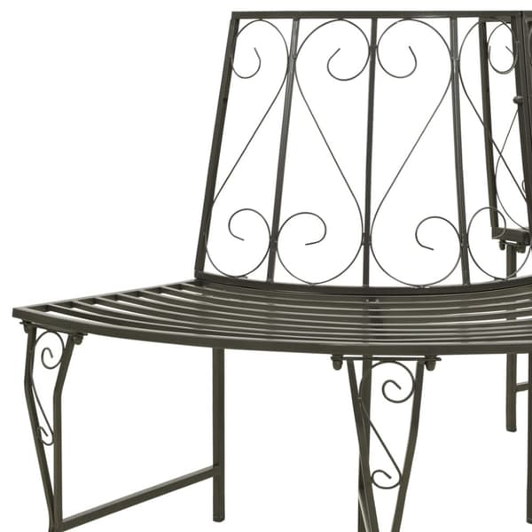 Trädbänk halvrund 160 cm stål - Utomhusbänk - Utomhusbänkar - Home & Living