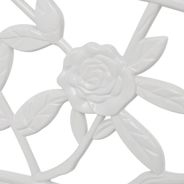 Trädgårdsbänk 100 cm gjuten aluminium vit - Trädgårdsbänk - Trädgårdsbänkar - Home & Living