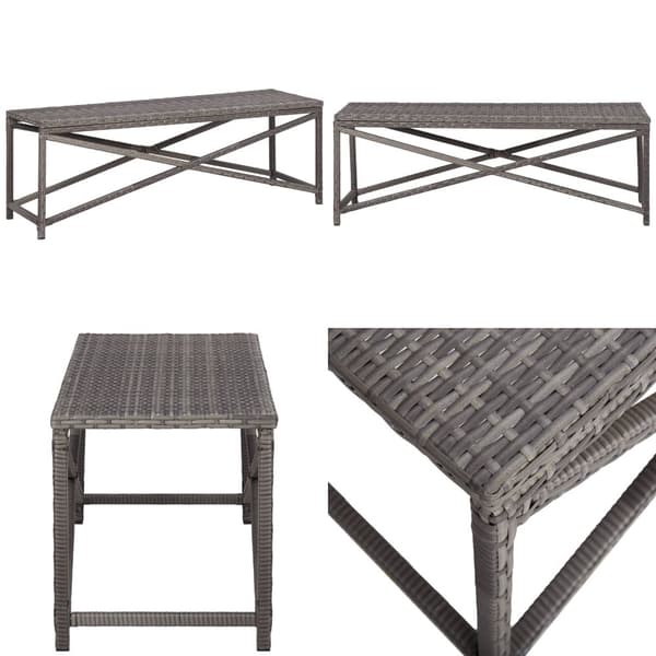 Havebænk 120 cm polyrattan grå - Bænk - Bænke - Home & Living