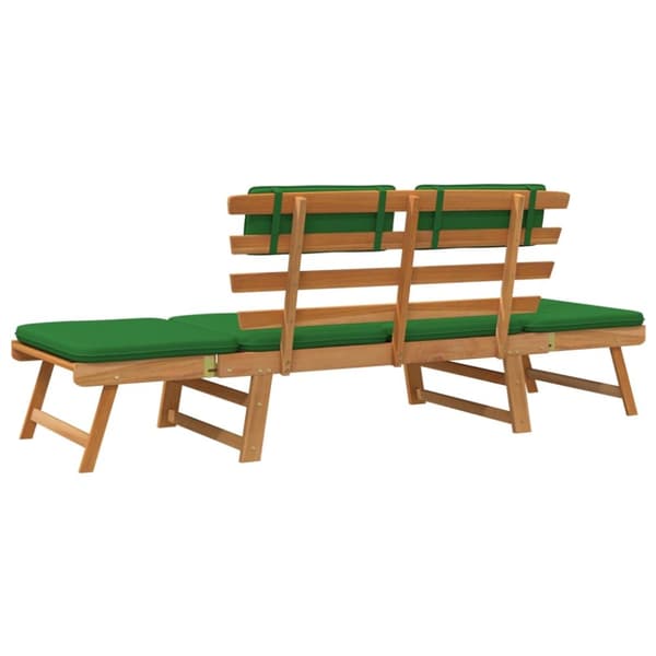 Trädgårdsbänk med dynor 2-i-1 190 cm massivt akaciaträ - Utomhussolstol - Utomhussolstolar - Home & Living