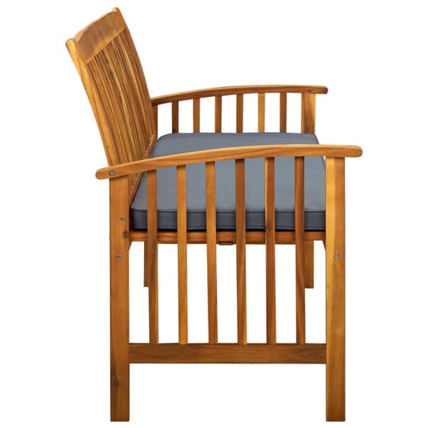 Puutarhapenkki tyynyllä 147 cm täysi akasiapuu - Puutarhapenkki - Puutarhapenkit - Home & Living