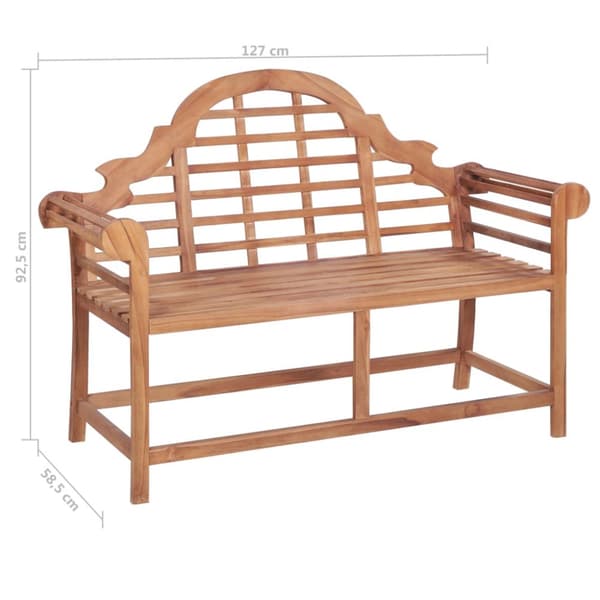 Puutarhapenkki 127x58,5x92,5 cm täysi tiikki - Penkki - Penkit - Home & Living