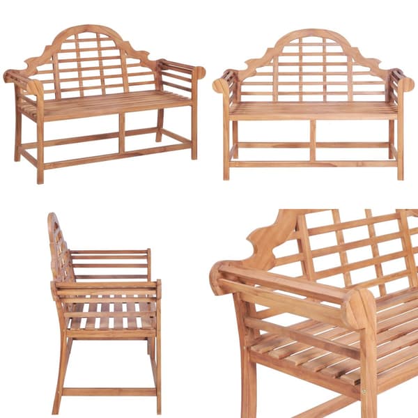 Puutarhapenkki 127x58,5x92,5 cm täysi tiikki - Penkki - Penkit - Home & Living