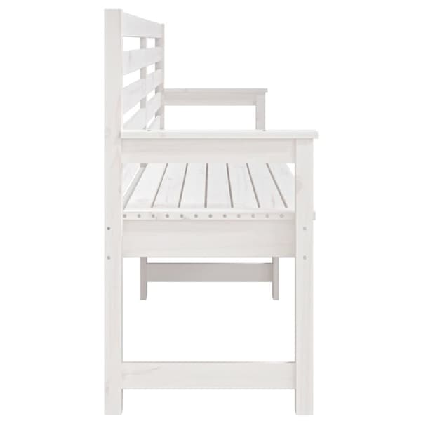 Trädgårdsbänk vit 203,5x48x91,5 cm massiv furu - Trädgårdssoffa -trädgård Soffa - Trädgårdssoffor - Home & Living