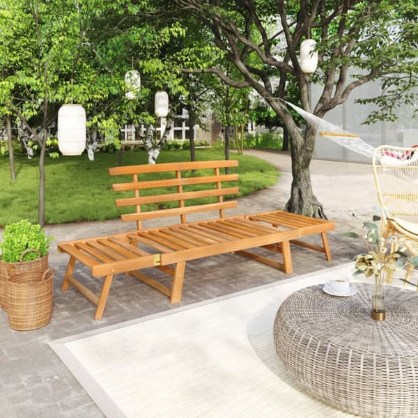 Havebænk 2-i-1 190 cm massivt akacietræ - Havebænk - Havebænke - Home & Living