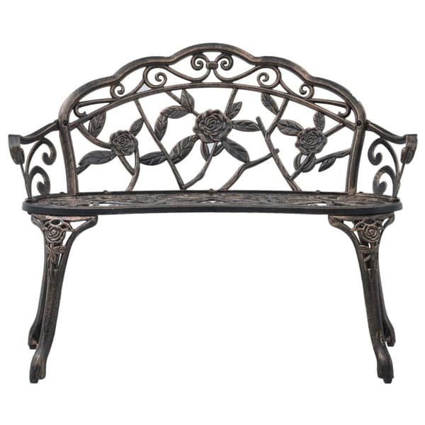 Cafébänk 100 cm brons gjuten aluminium - Trädgårdsbänk - Trädgårdsbänkar - Home & Living