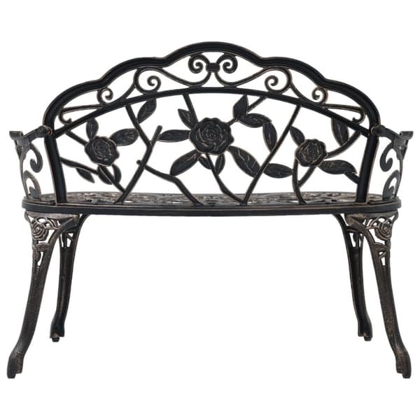 Cafébänk 100 cm brons gjuten aluminium - Trädgårdsbänk - Trädgårdsbänkar - Home & Living