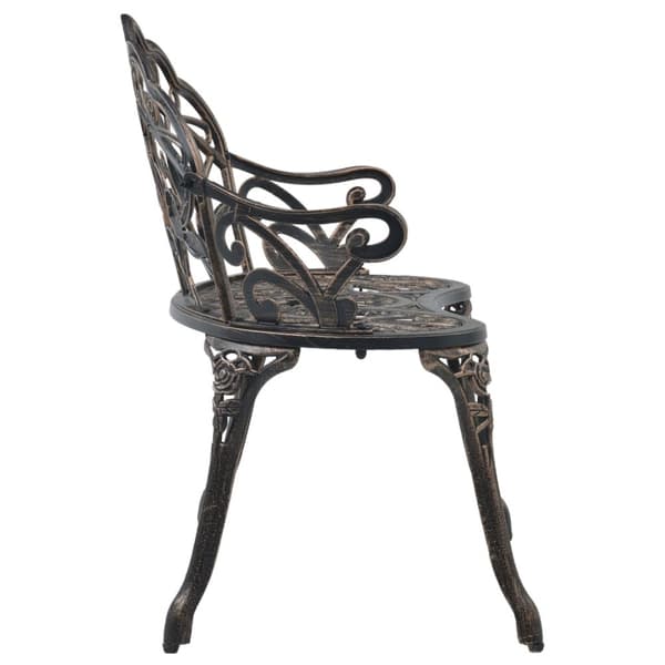 Cafébänk 100 cm brons gjuten aluminium - Trädgårdsbänk - Trädgårdsbänkar - Home & Living