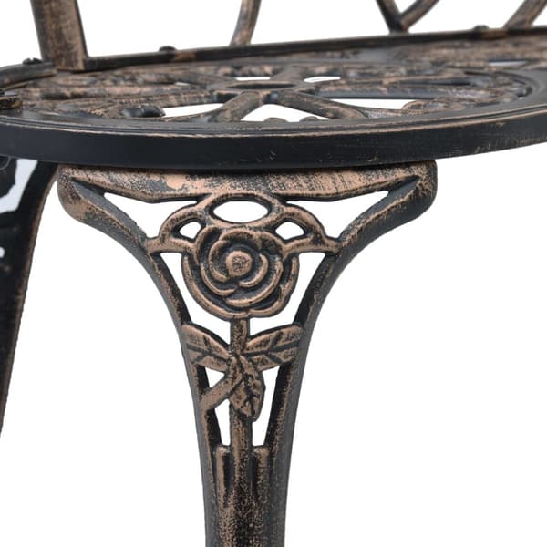 Cafébänk 100 cm brons gjuten aluminium - Trädgårdsbänk - Trädgårdsbänkar - Home & Living