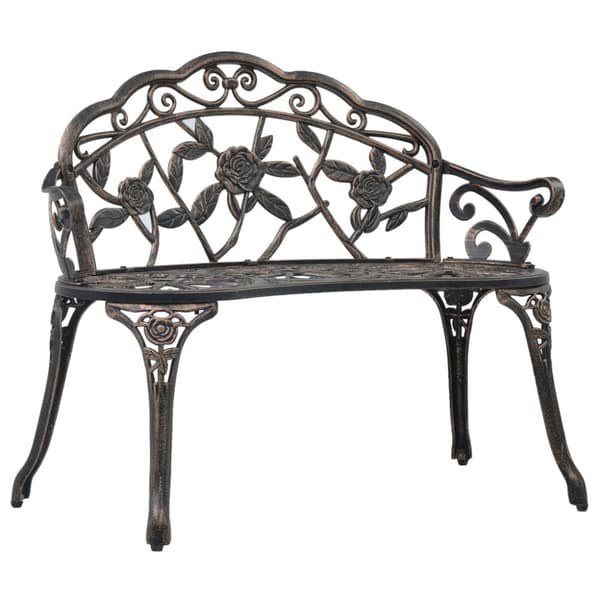 Cafébänk 100 cm brons gjuten aluminium - Trädgårdsbänk - Trädgårdsbänkar - Home & Living