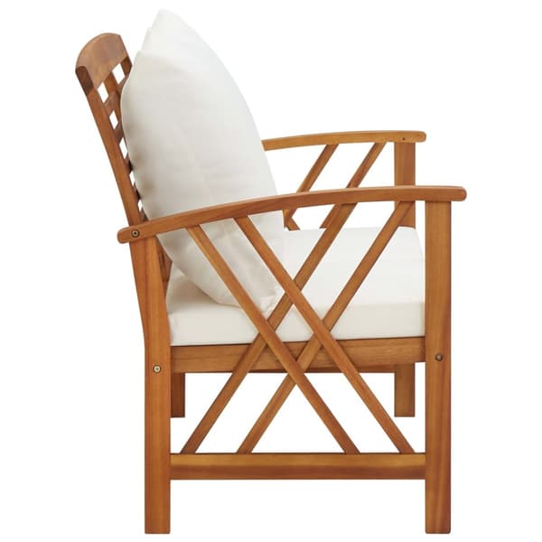 Puutarhapenkki tyynyllä 119 cm täysi akasiapuu - Puutarhapenkki - Puutarhapenkit - Home & Living