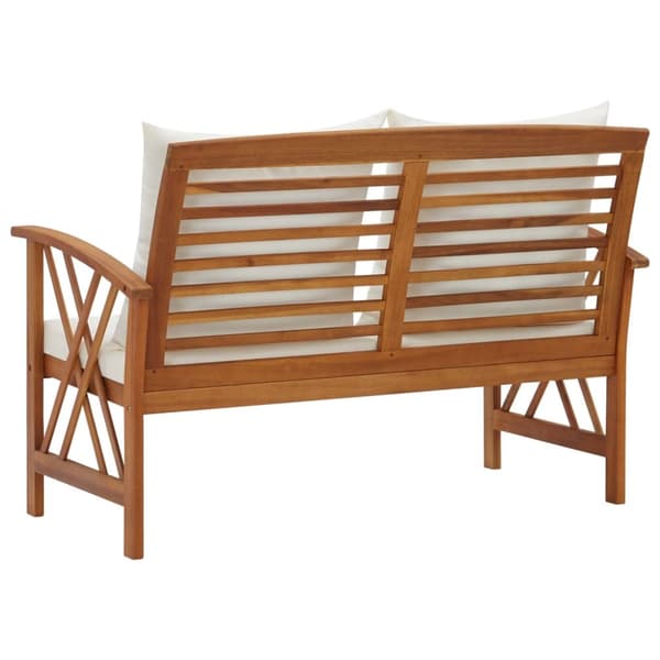 Puutarhapenkki tyynyllä 119 cm täysi akasiapuu - Puutarhapenkki - Puutarhapenkit - Home & Living