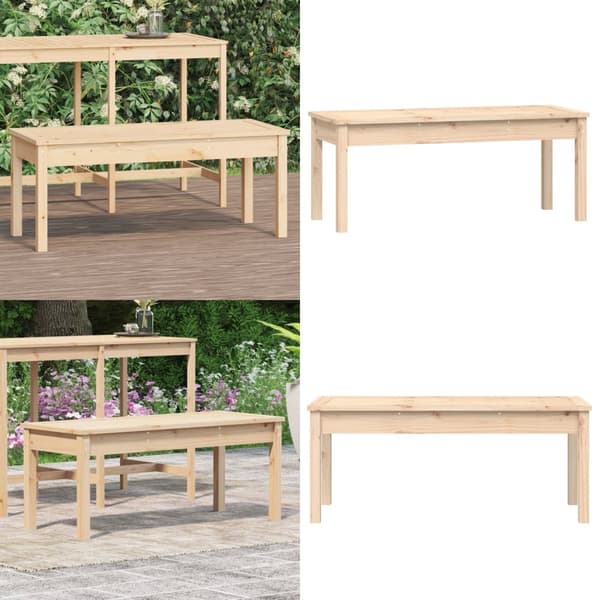 Trädgårdsbänk 109x44x45 cm massiv furu - Trädgårdssoffa -trädgård Soffa - Trädgårdssoffor - Home & Living