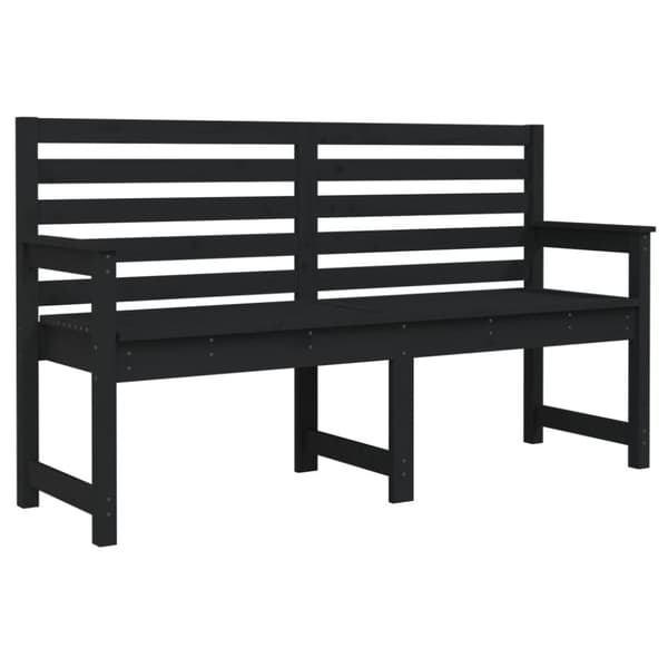 Puutarhapenkki musta 159,5x48x91,5 cm täysi mänty - Puutarhapenkki - Puutarhapenkit - Home & Living
