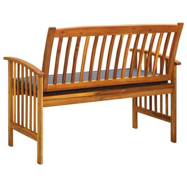 Havebænk med hynde 119 cm massivt akacietræ - Havebænk - Havebænke - Home & Living