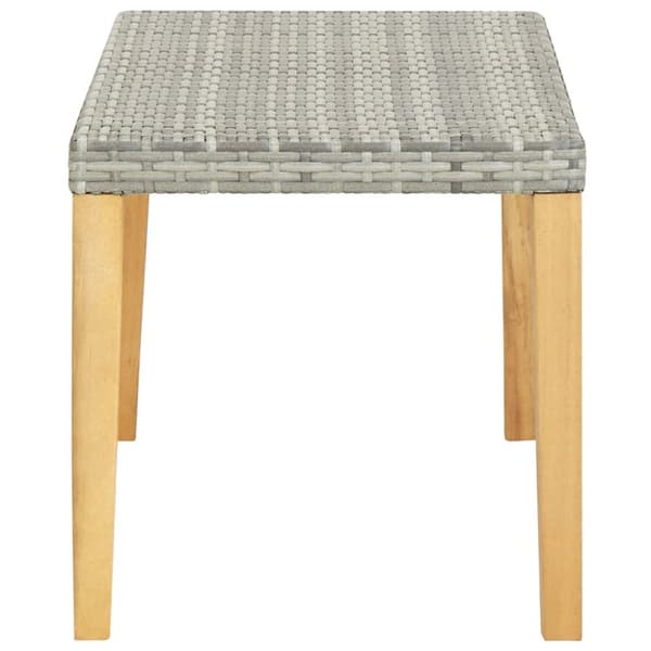 Puutarhapenkki 120 cm harmaa polyrottinki ja täysi akaasiapuu - Puutarhapenkki - Puutarhapenkit - Home & Living