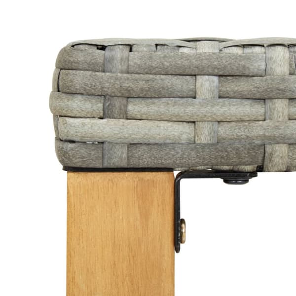 Puutarhapenkki 120 cm harmaa polyrottinki ja täysi akaasiapuu - Puutarhapenkki - Puutarhapenkit - Home & Living