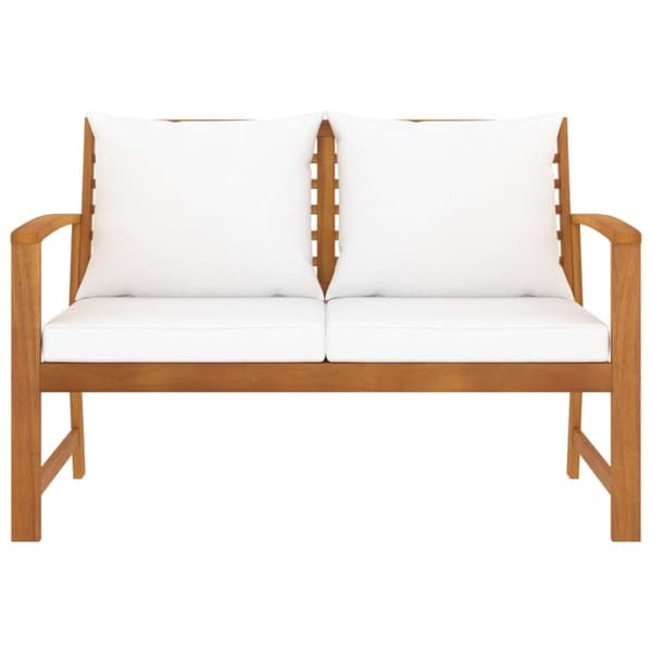 Havebænk 120 cm med cremefarvet hynde massivt akacietræ - Havebænk - Havebænke - Home & Living