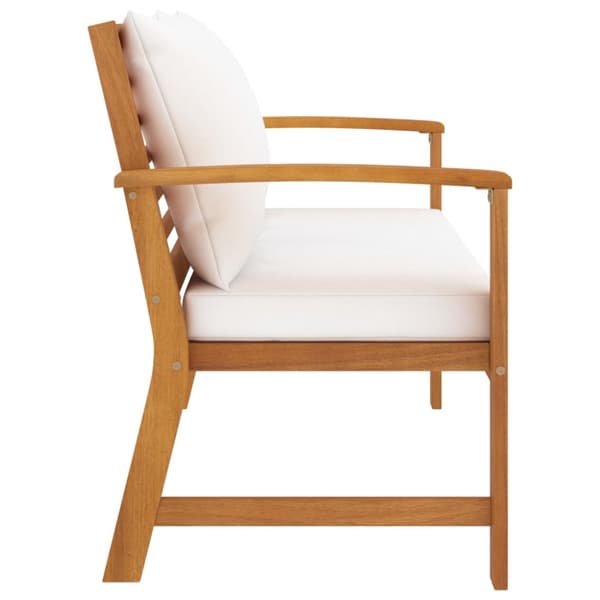 Havebænk 120 cm med cremefarvet hynde massivt akacietræ - Havebænk - Havebænke - Home & Living