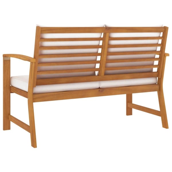 Havebænk 120 cm med cremefarvet hynde massivt akacietræ - Havebænk - Havebænke - Home & Living
