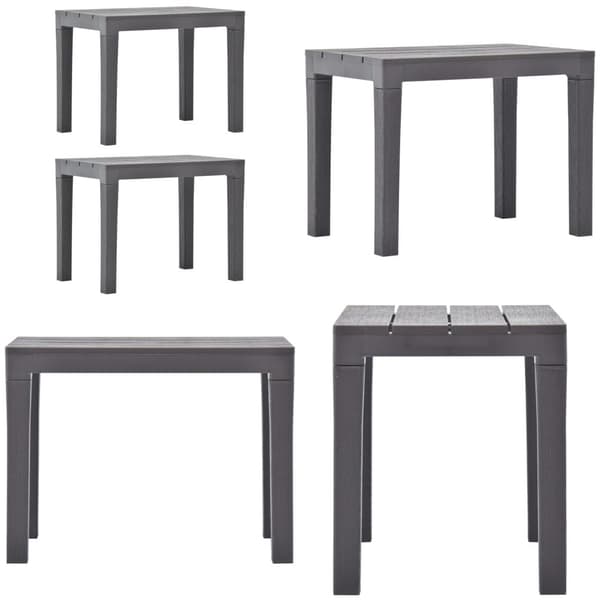 Trädgårdsbänkar 2 st mocca plast - Trädgårdsbänk - Trädgårdsbänkar - Home & Living