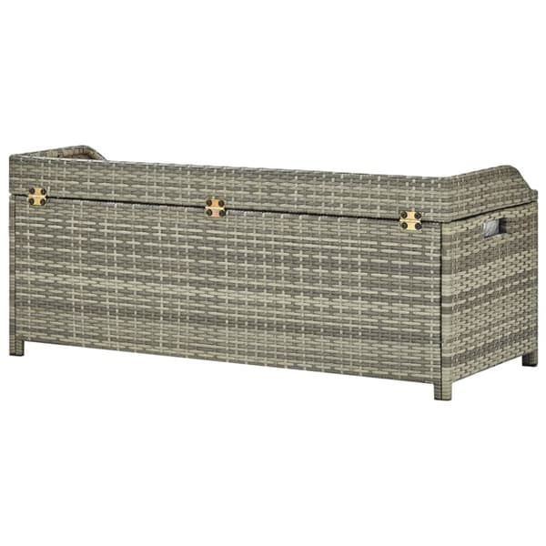 Havebænk med opbevaring 120 cm polyrattan grå - Opbevaringsbænk - Opbevaringsbænke - Home & Living