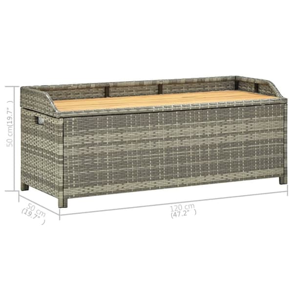 Havebænk med opbevaring 120 cm polyrattan grå - Opbevaringsbænk - Opbevaringsbænke - Home & Living