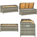 Miniatyrbillede 1 af 9: Havebænk med opbevaring 120 cm polyrattan grå - Opbevaringsbænk - Opbevaringsbænke - Home & Living