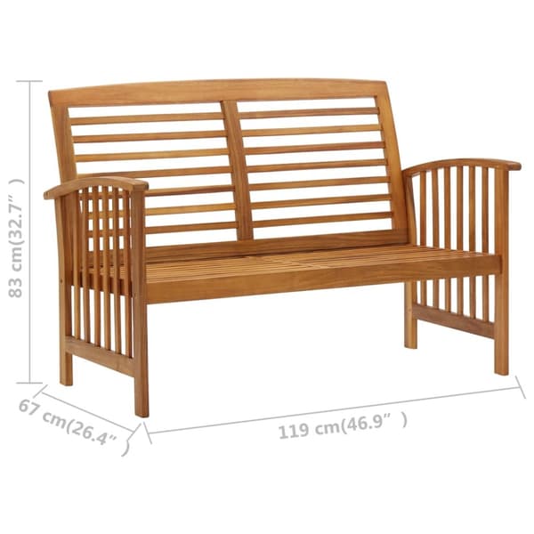 Trädgårdsbänk 119 cm massivt akaciaträ - Trädgårdsbänk - Trädgårdsbänkar - Home & Living