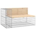 Miniatyrbillede 4 af 8: Havebænk med gabiondesign 244x71x65,5 cm massivt fyrretræ - Havebænk - Havebænke - Home & Living