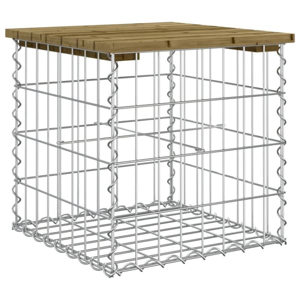 Havebænk med gabiondesign 43x44x42 cm imprægneret fyrretræ - Havebænk - Havebænke - Home & Living