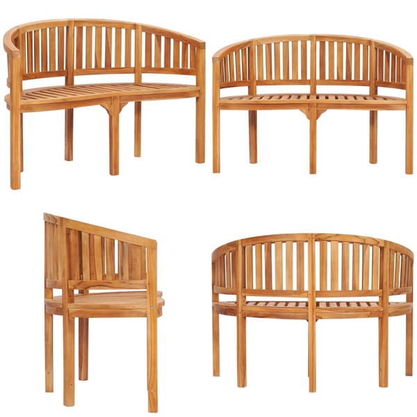 Bananbænk 120 cm massivt teaktræ - Træbænk - Træbænke - Home & Living