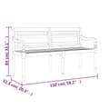 Pikkukuva 9 / 10: Batavia-penkki harmaa tyyny 150 cm täysi tiikki - Puutarhapenkki - Puutarhapenkit - Home & Living