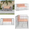 Miniatyrbild 1 av 9: Trädgårdsbänk gabion-design 143x71x65,5 cm massivt douglasträ - Trädgårdssoffa -trädgård Soffa - Trädgårdssoffor - Home & Living