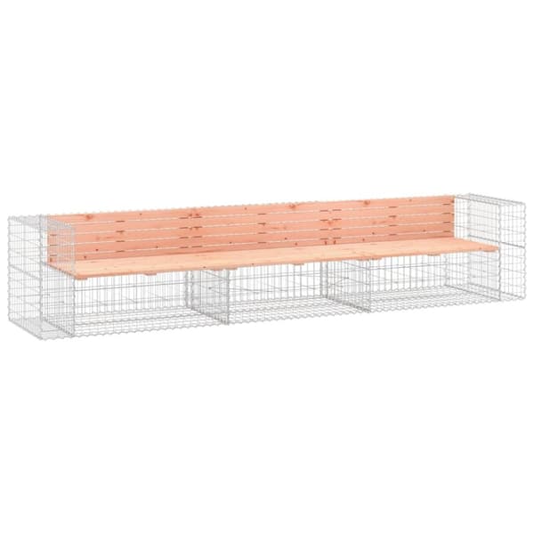 Havebænk med gabiondesign 347x71x65,5 cm massivt douglasgran - Havebænk - Havebænke - Home & Living