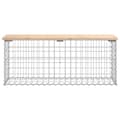 Miniatyrbillede 4 af 9: Havebænk med gabiondesign 103x31,5x42 cm massivt fyrretræ - Havebænk - Havebænke - Home & Living