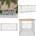 Miniatyrbillede 1 af 9: Havebænk med gabiondesign 103x44x42 cm massivt fyrretræ - Havebænk - Havebænke - Home & Living