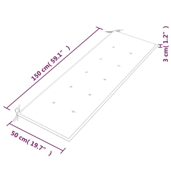 Bataviabänk med blå dyna 150 cm massiv teak - Trädgårdsbänk - Trädgårdsbänkar - Home & Living