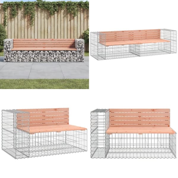 Puutarhapenkki kivikori tyyli 244x71x65,5 cm täysi douglaskuusi - Puutarhapenkki - Puutarhapenkit - Home & Living