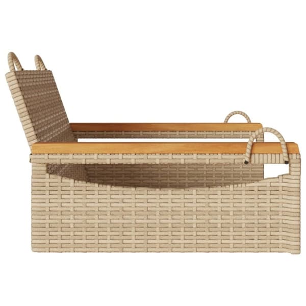vidaXL gyngebænk 63x62x40 cm polyrattan beige