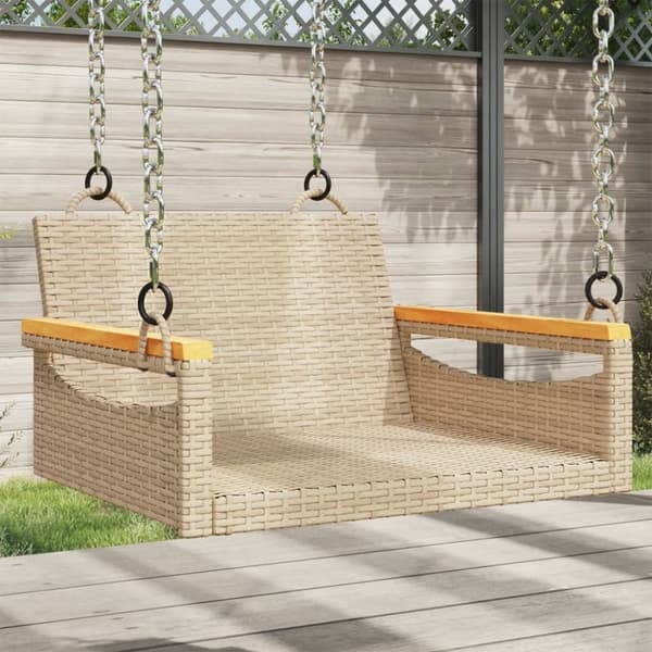 vidaXL gyngebænk 63x62x40 cm polyrattan beige
