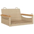 Miniatyrbillede 1 af 9: vidaXL gyngebænk 63x62x40 cm polyrattan beige