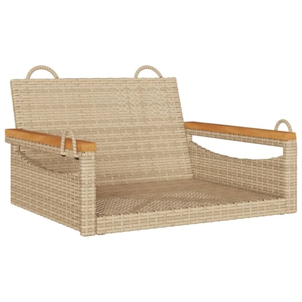 vidaXL gyngebænk 63x62x40 cm polyrattan beige