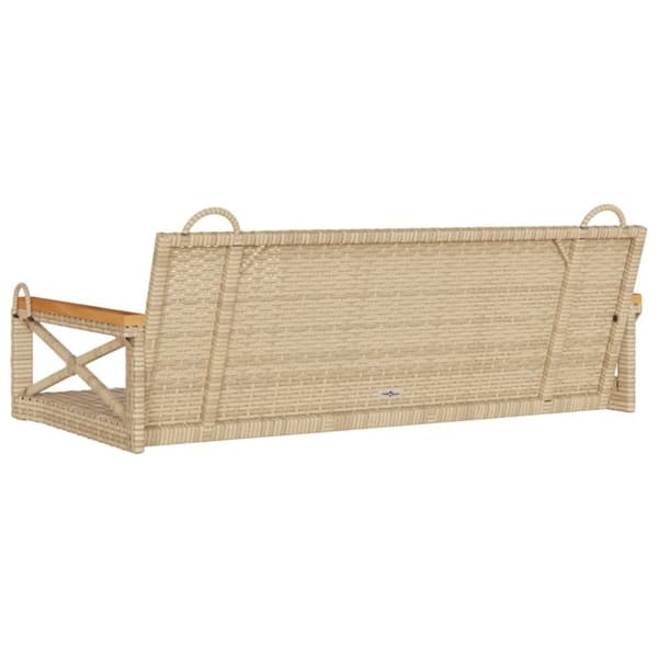 vidaXL Gungbänk beige 109x62x40 cm konstrotting