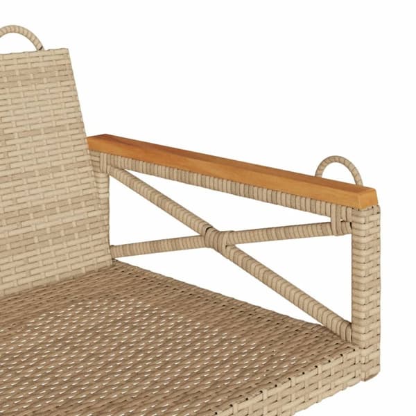 vidaXL Gungbänk beige 109x62x40 cm konstrotting
