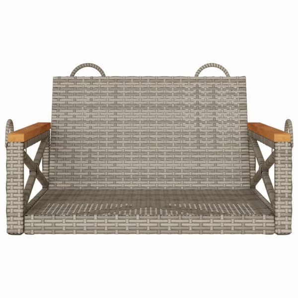 vidaXL gyngebænk 63x62x40 cm polyrattan grå