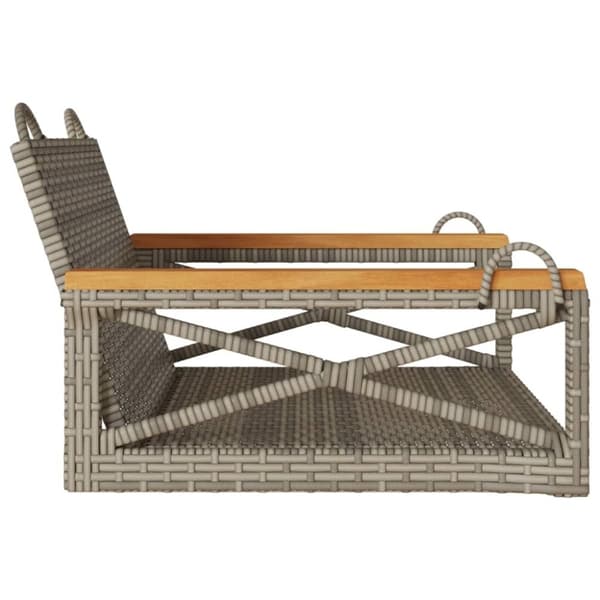 vidaXL gyngebænk 63x62x40 cm polyrattan grå