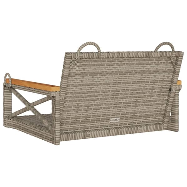 vidaXL gyngebænk 63x62x40 cm polyrattan grå