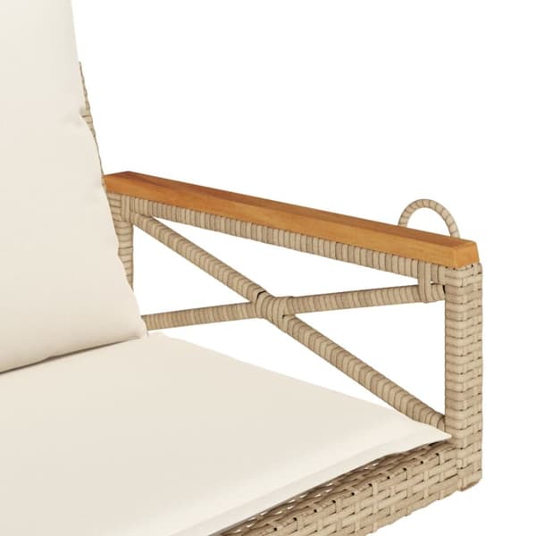 vidaXL gyngebænk med hynder 63x62x40 cm polyrattan beige