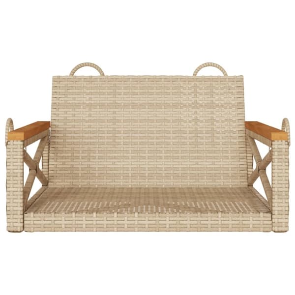 vidaXL gyngebænk 63x62x40 cm polyrattan beige